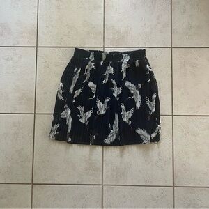 Black and White Pleated Swan Skirt